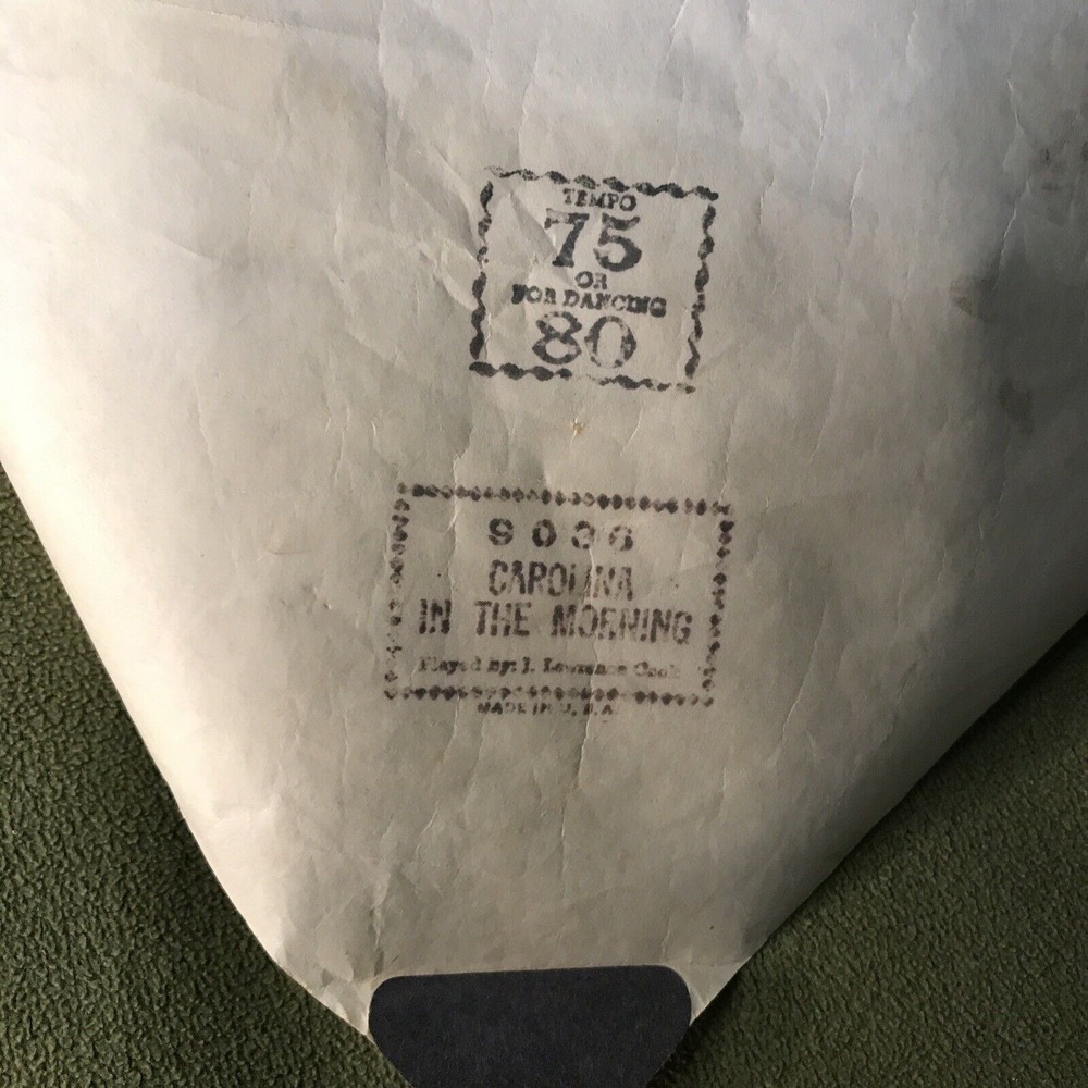 QRS Player Piano Roll White Carolina‎ In The Morning J Lawrence Cook 9036
